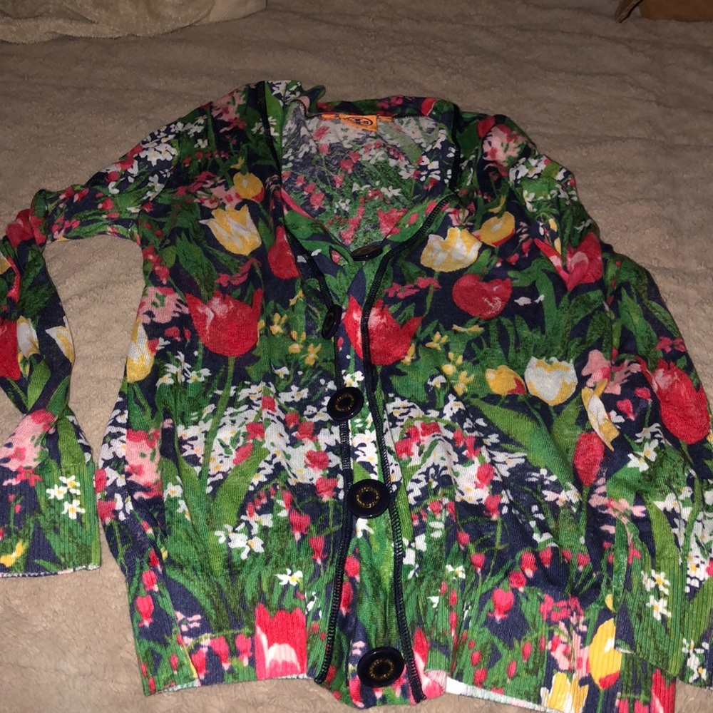 Tory Burch floral cardigan small